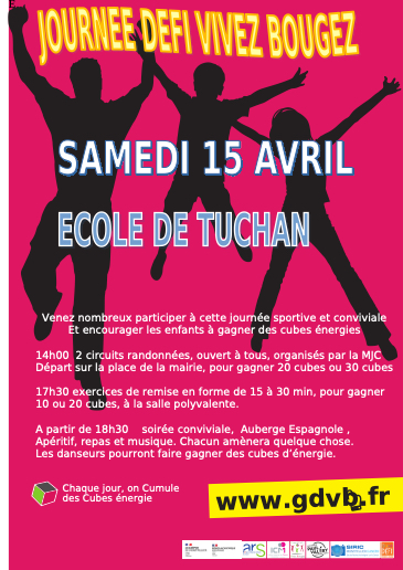 G D V B | 1 Cube énergie = 15 minutes continues d'activité physique